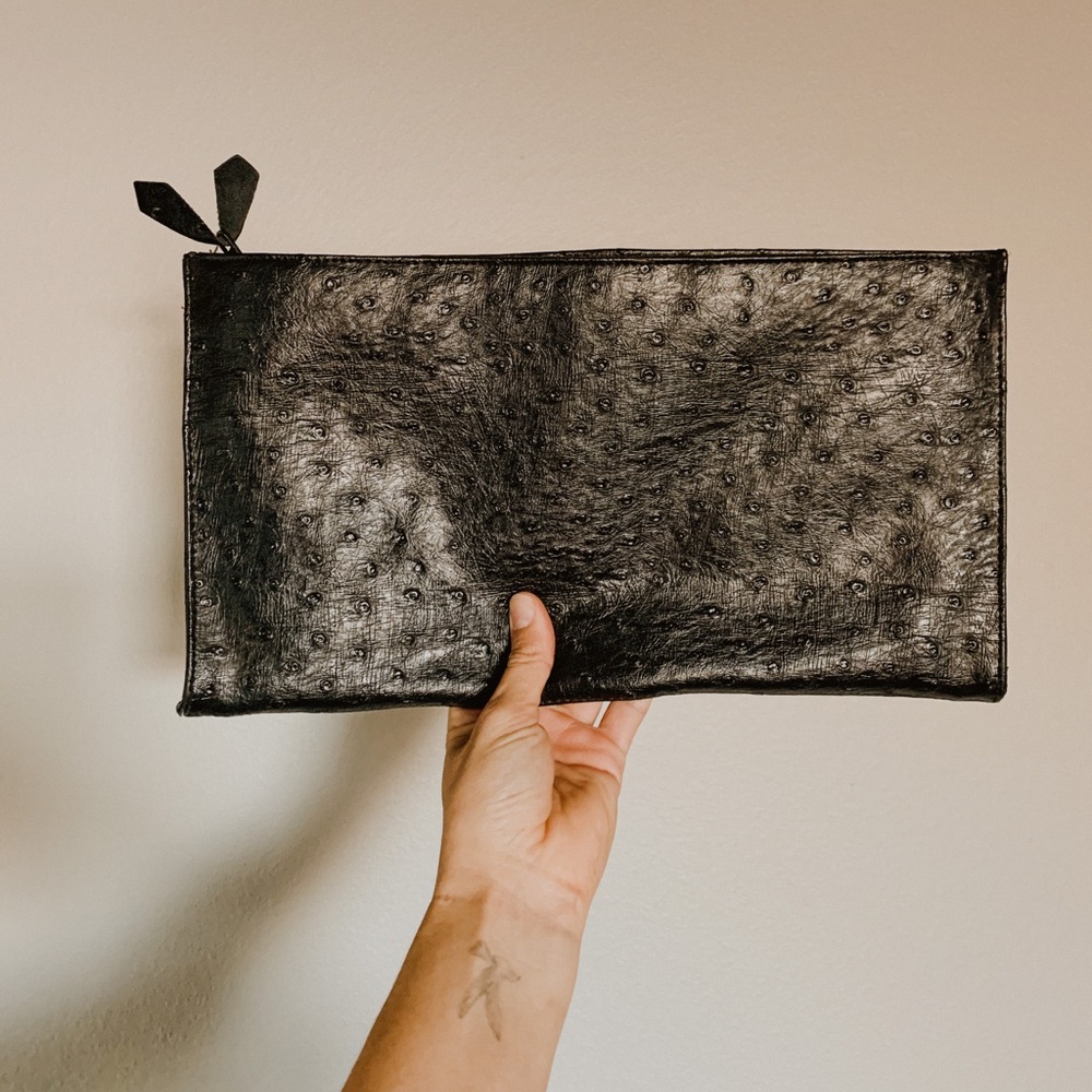 Black Textured Clutch